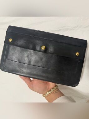 Burberry black leather slim bag
